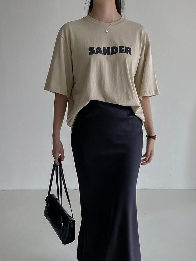 샌더 로고 루즈핏 반팔 티셔츠 (4 color)